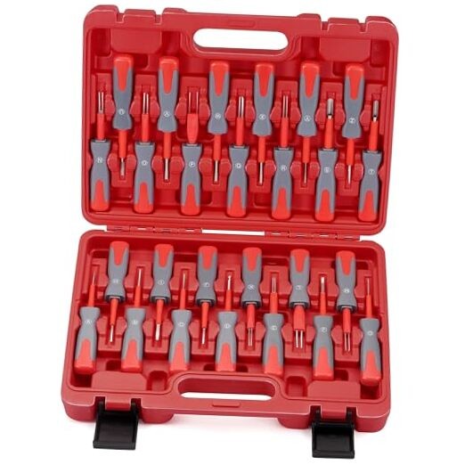 Red Terminal Removal Tool Kit – 26 Pcs Depinning Tool Kit – Red