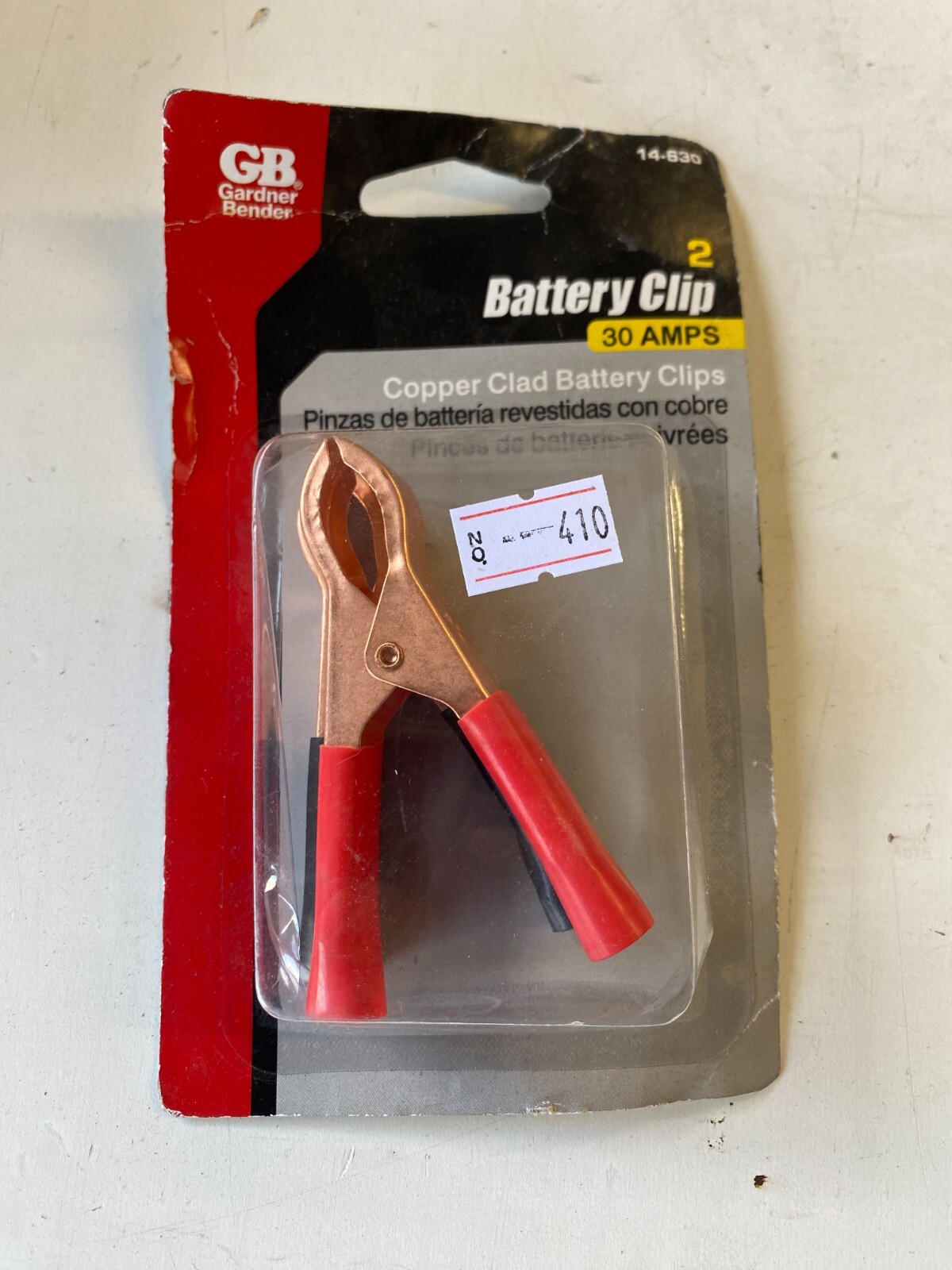 2 Pack Nickel Plated Steel Battery Clips, 30 Amps, GB 14-630 positive negative