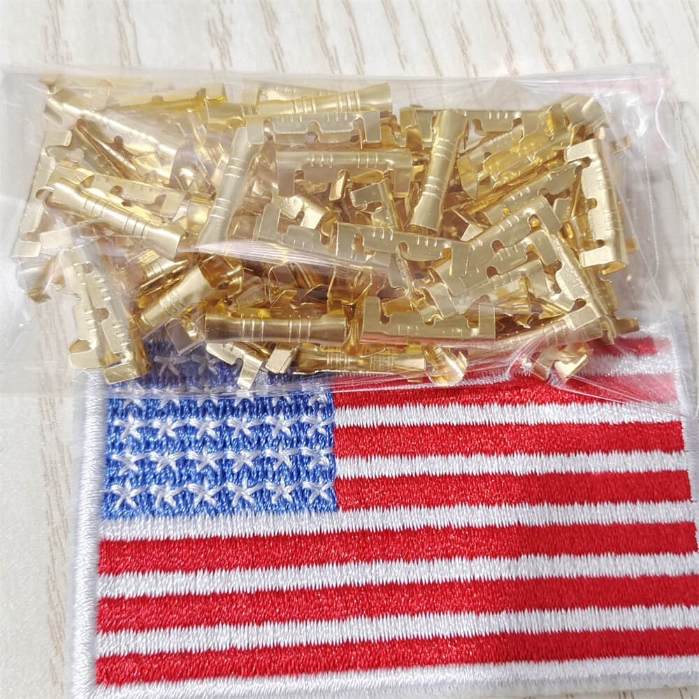 200x U Shape Copper Ring Terminals Non-Insulated Spade Butt Wire Connectors US