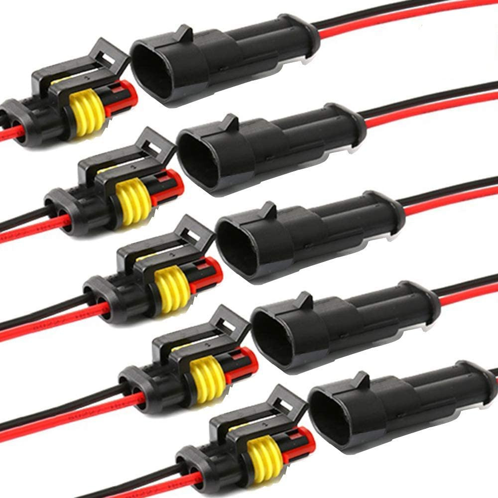 Way Car Waterproof Electrical Connector,16 AWG 2 Pin Plug Auto Electrical Wire