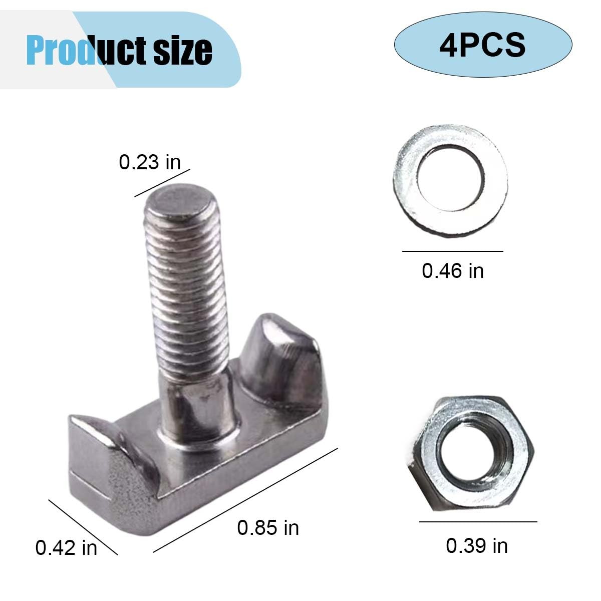 Car Battery Terminal Bolts, T-Shaped Battery Cable Extender (4PCS)