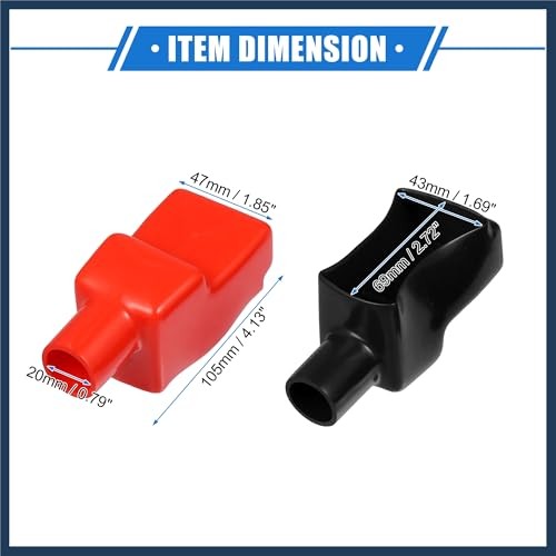 1 Pair Battery Terminal Insulation Covers, 20mm 0.79″ Battery Post Cap