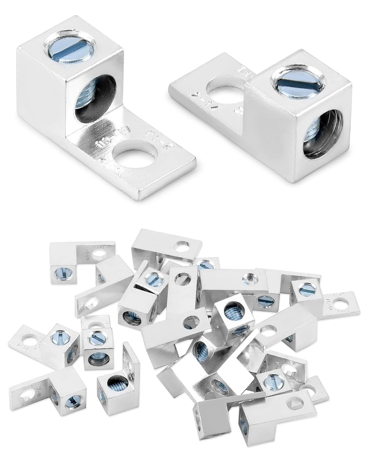 Aluminum Alloy Mechanical Lugs, 25Pcs Tin-Plated Cable Connectors with 5/16-24 S