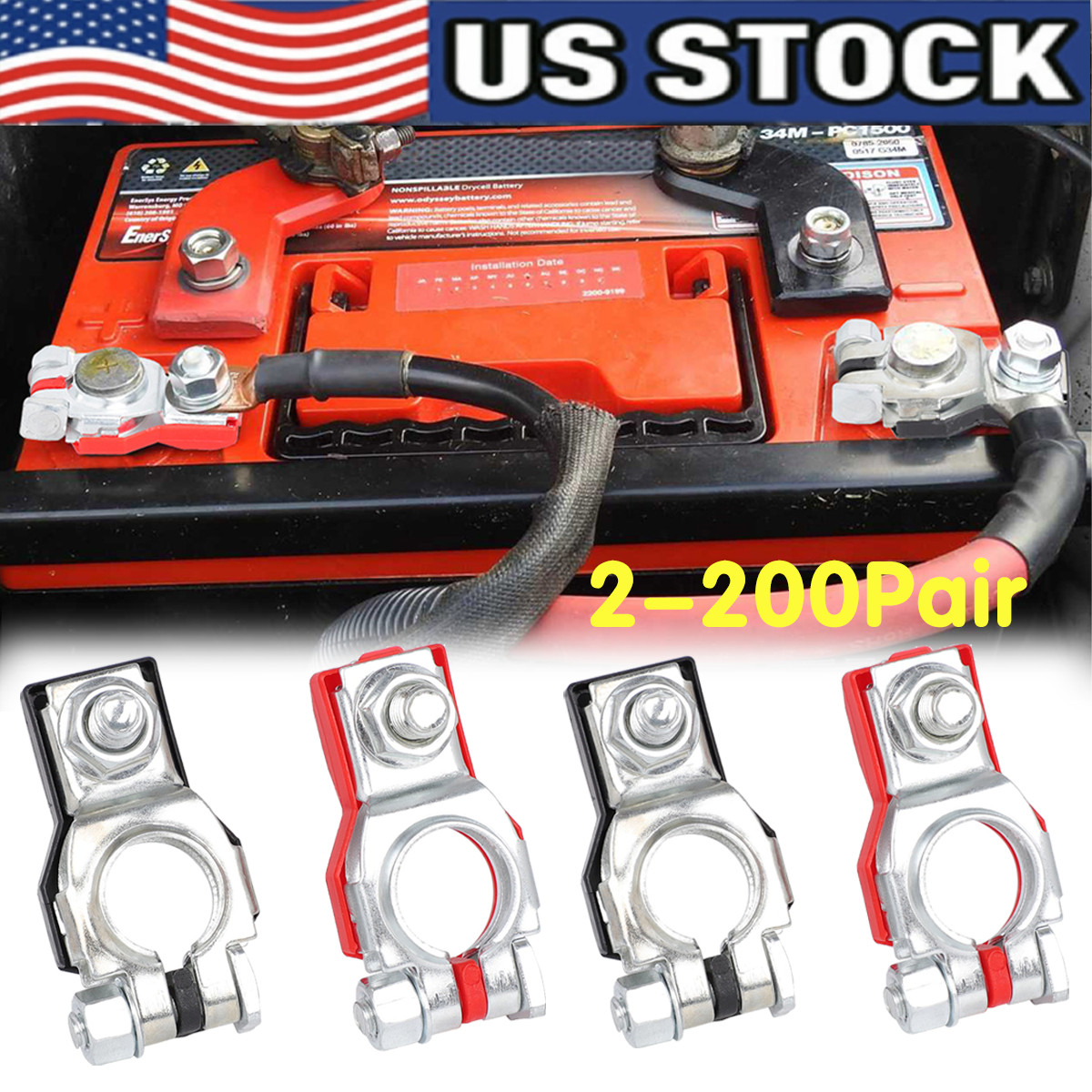 Battery Terminal Connector Top Post Positive Negative Heavy Duty Universal Lot