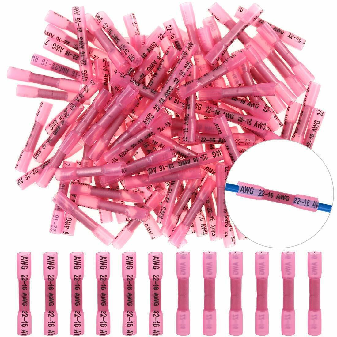 Heat Shrink Butt Wire Splice Connectors Crimp Terminals 400/200PCS Kit 22-14AWG