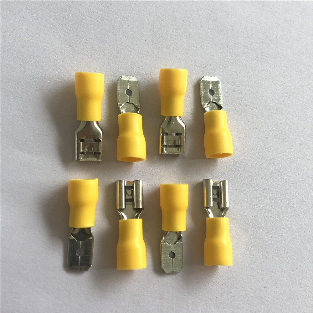 100PCS 12-10AWG FDD5.5-250 MDD5.5-250 Insulated Spade Connector Crimp Terminals