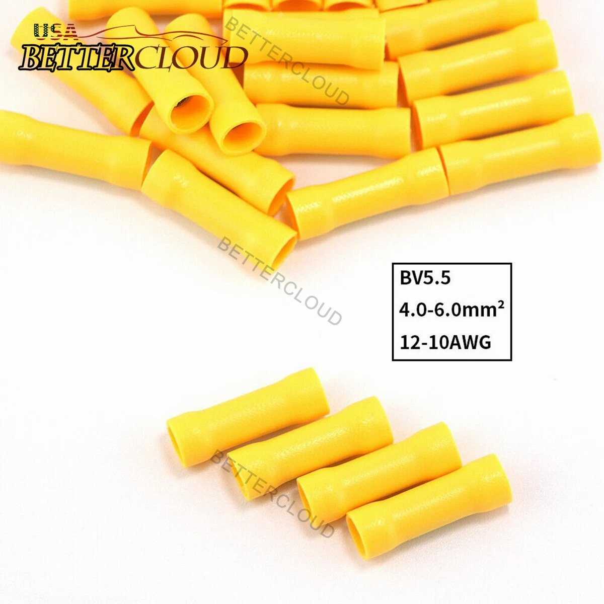 1000Pcs 12-10 Gauge Insulated Butt Wire Connectors Crimp Splice Terminals Yellow