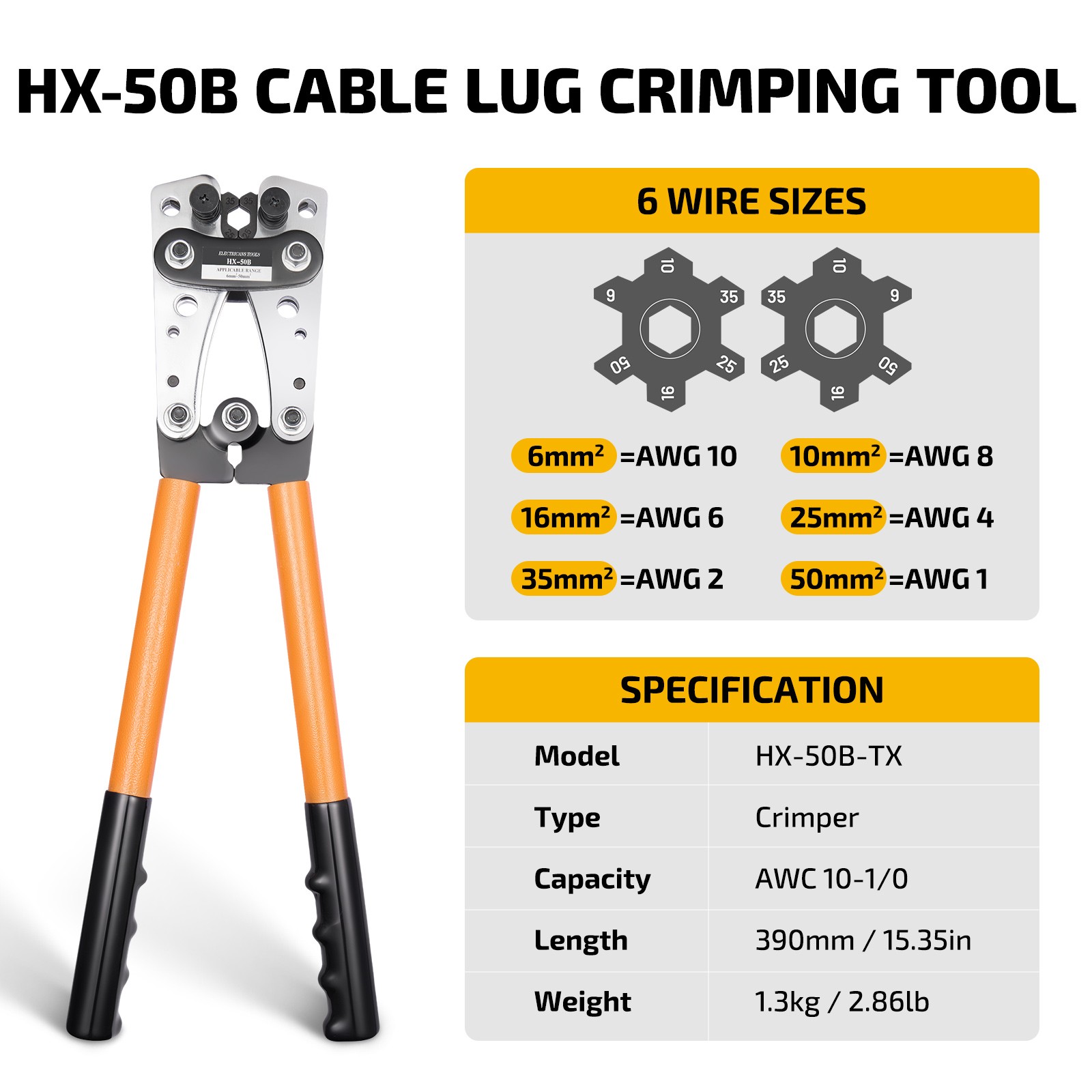 245PCS Battery Cable Tool Set with Crimper Pliers Copper Lugs for Automotive