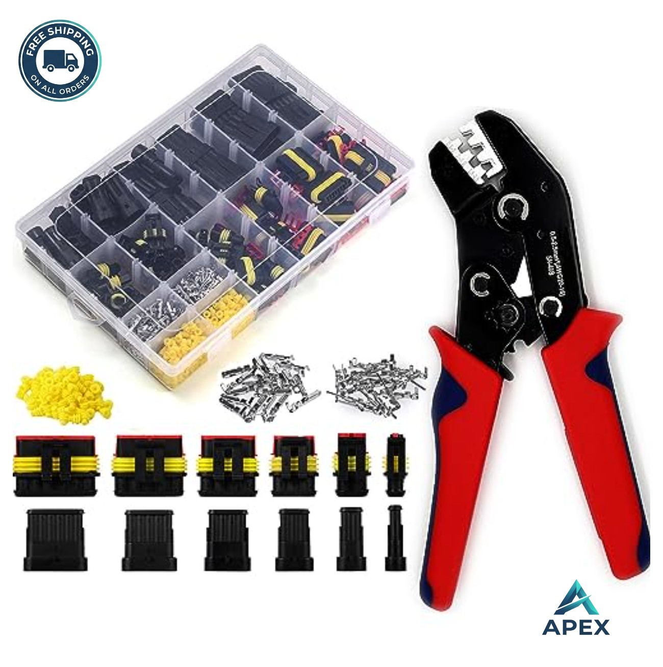 Waterproof Automotive Wire Connector Kit 800pcs 1-6 Pin Male Female 22-16 AWG