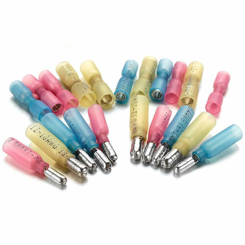 100pcs Heat Shrink Male Female Spade Bullet Terminals Wire Crimp Connectors
