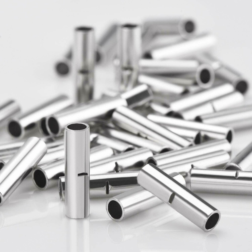 300Pcs Copper Bare Wire Splice Terminals Uninsulated Ferrules Crimp Connectors