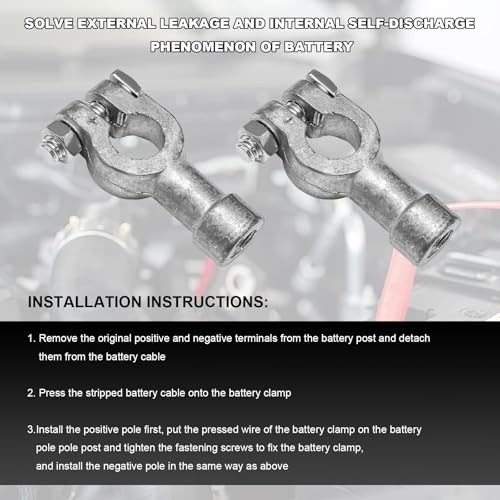 4PCS Car Battery Connectors, Positive and Negative Lead Top Post to Side 2 PCS