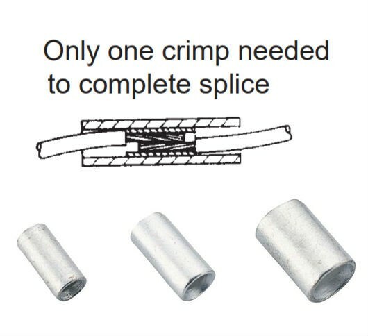 MVP 150 Mixed Uninsulated Parallel Butt Splice Wire Connectors 10-22 AWG Gauge