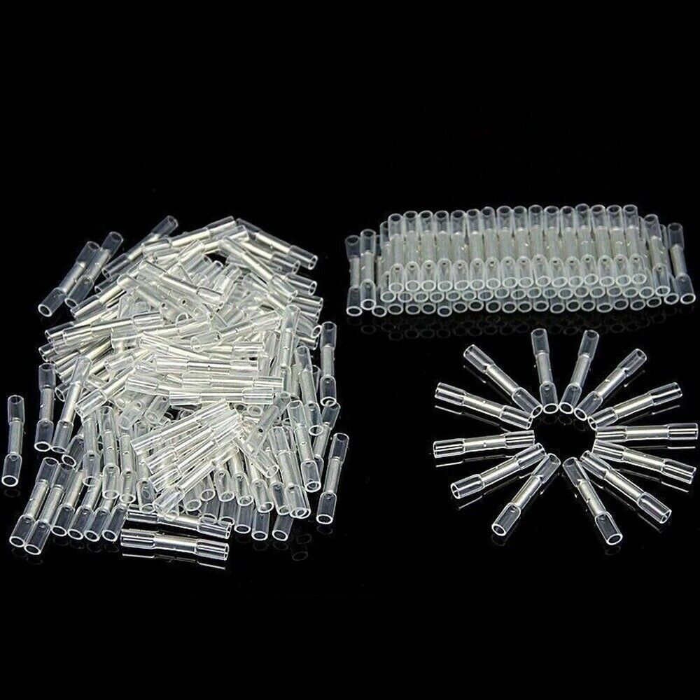 500PCS 26-24AWG Heat Shrink Wire Butt Connector Waterproof Crimp Splice Terminal