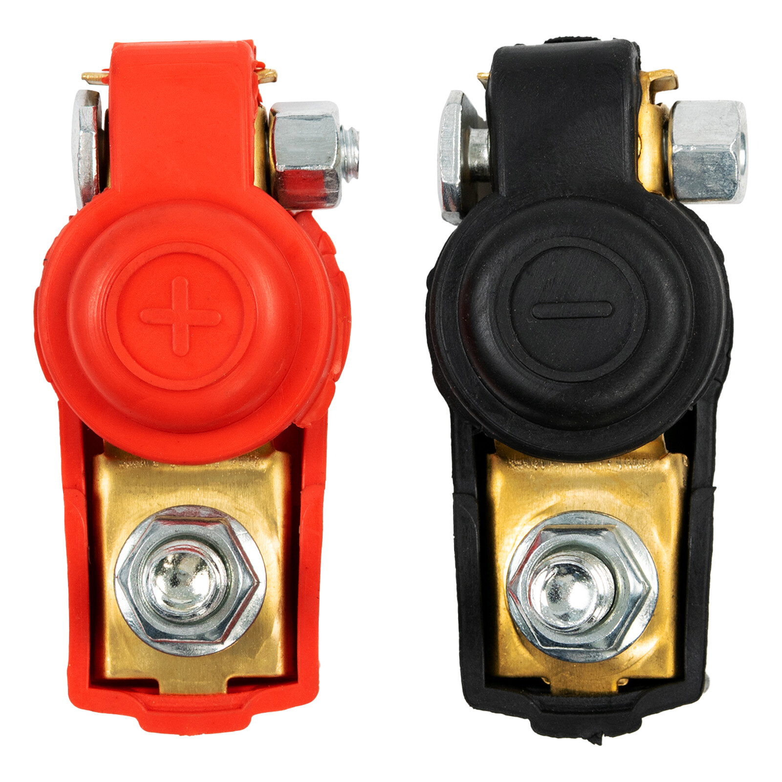 Pair Car Battery Terminal Connector Positive-Negative Post Heavy Duty Clamp Clip