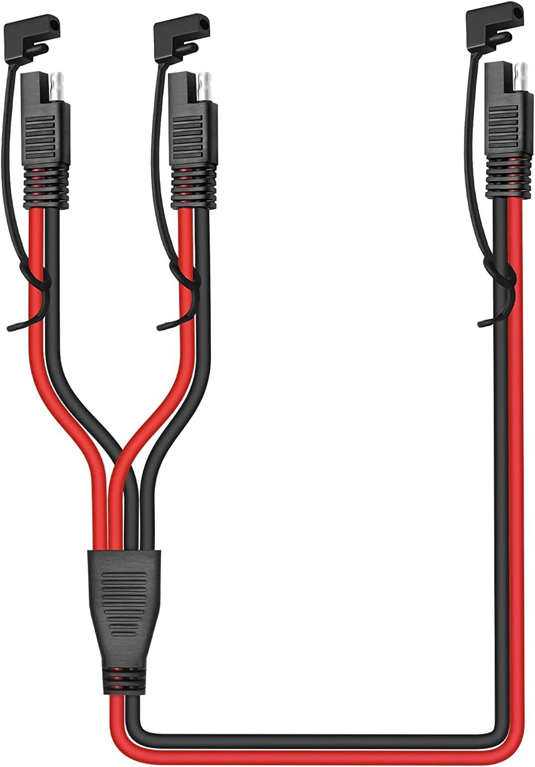 10AWG SAE DC Power Automotive Connector Cable Y Splitter 1 to 2 SAE Extension Ca
