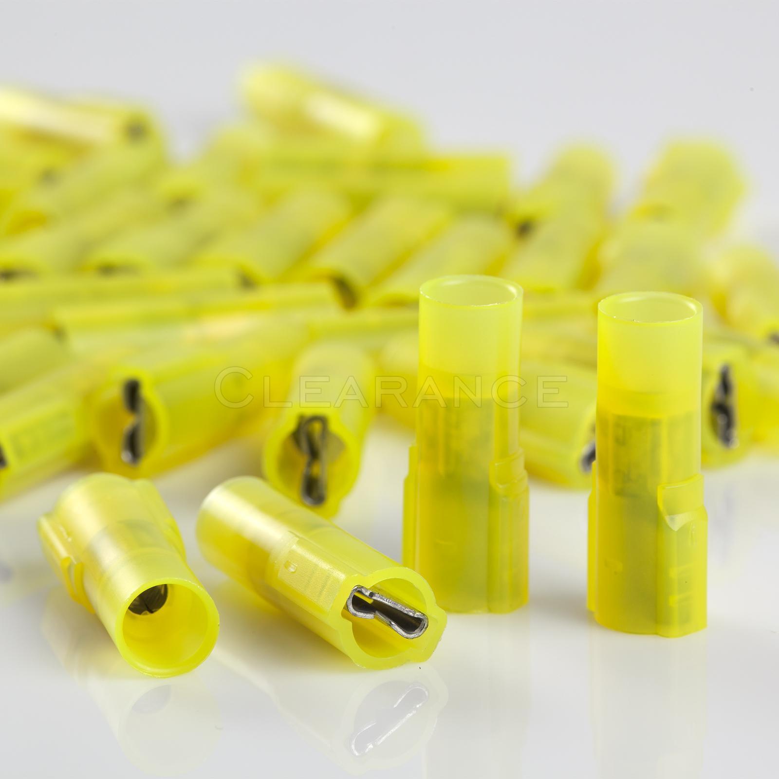 100pcs 3M Yellow 12/10 Gauge 0.250 Insulated Nylon Female Quick Disconnect 3M73M