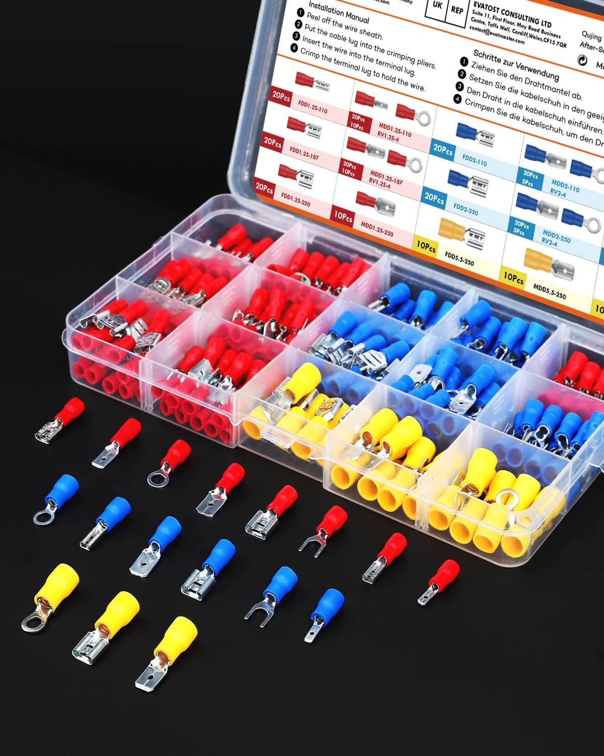Wire Connectors Kit, Male and Female Spade Connectors, 17 Types Electrical Co…