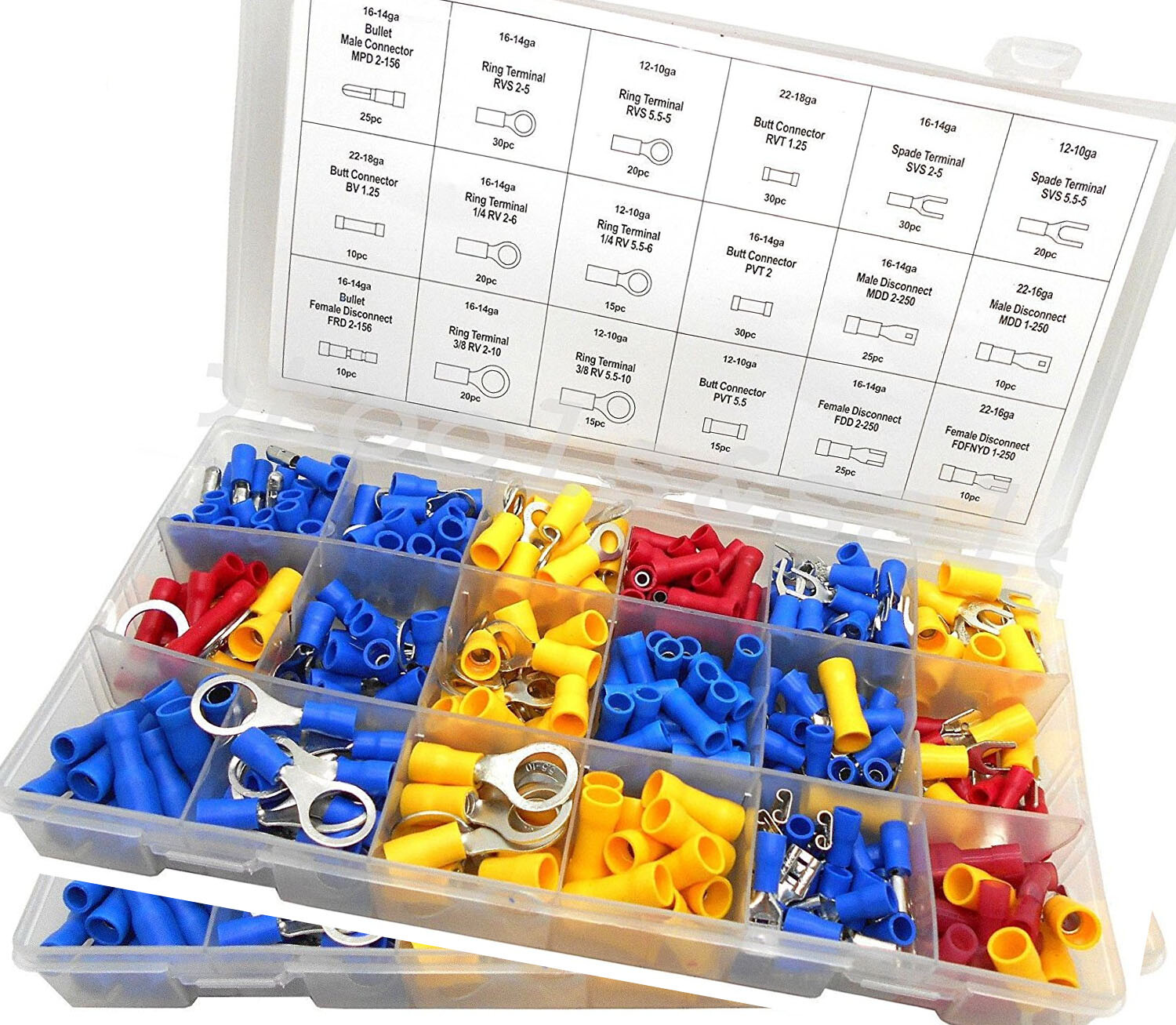 360Pc Wire Terminal Assortment Connector Auto Quick Disconnect Wiring Spade Ring