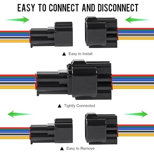 6 Pin Connector Kit 6 Way Waterproof Electrical Connector 4Pair 6Pin Connectors