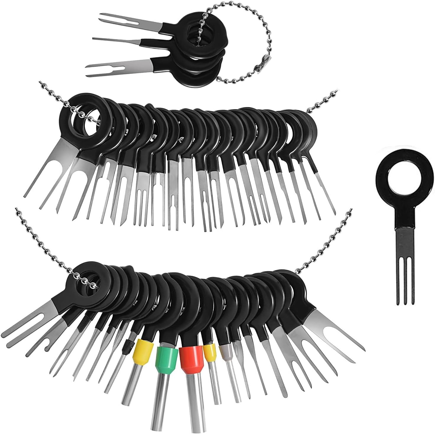 Terminal Removal Tool Kit for Car, 39 Pieces Wire Connector 39, Black