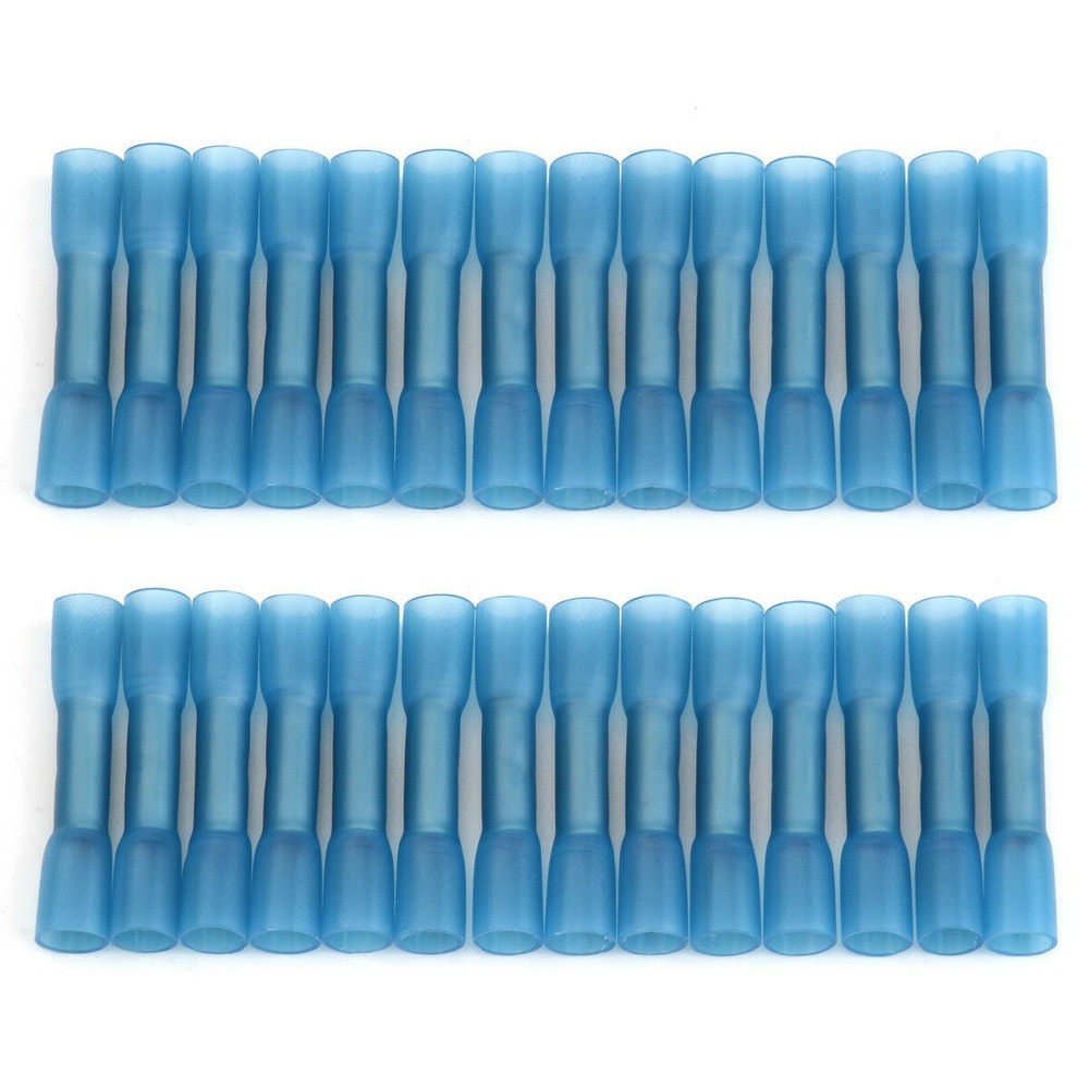 1000Pcs Butt Tube Heat Shrink Waterproof Blue Wire Connectors Crimp Terminal