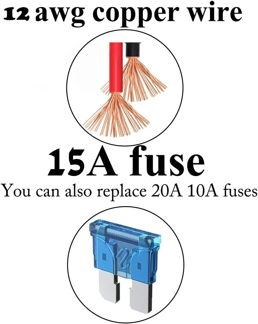12AWG SAE to Motorcycle Female Cigarette Lighter Socket 12V-24V Extension Cable