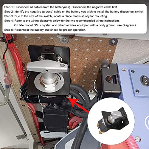 DICMIC Battery Disconnect Switch with Lockout Plate – Compatible with Negative