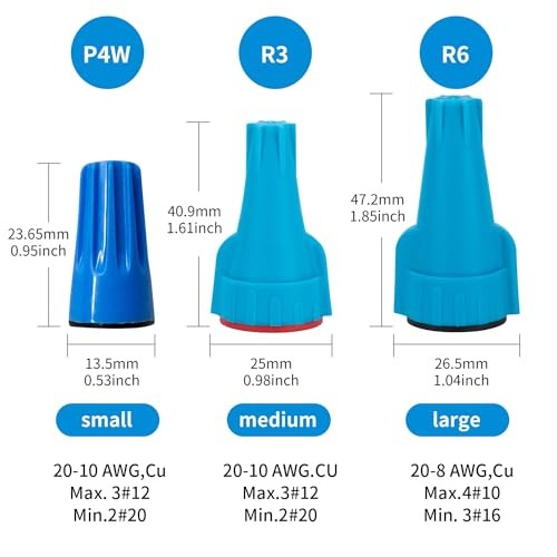 Waterproof Wire Connectors Nuts 100 pcs Landscape Lighting Blue_Black_100