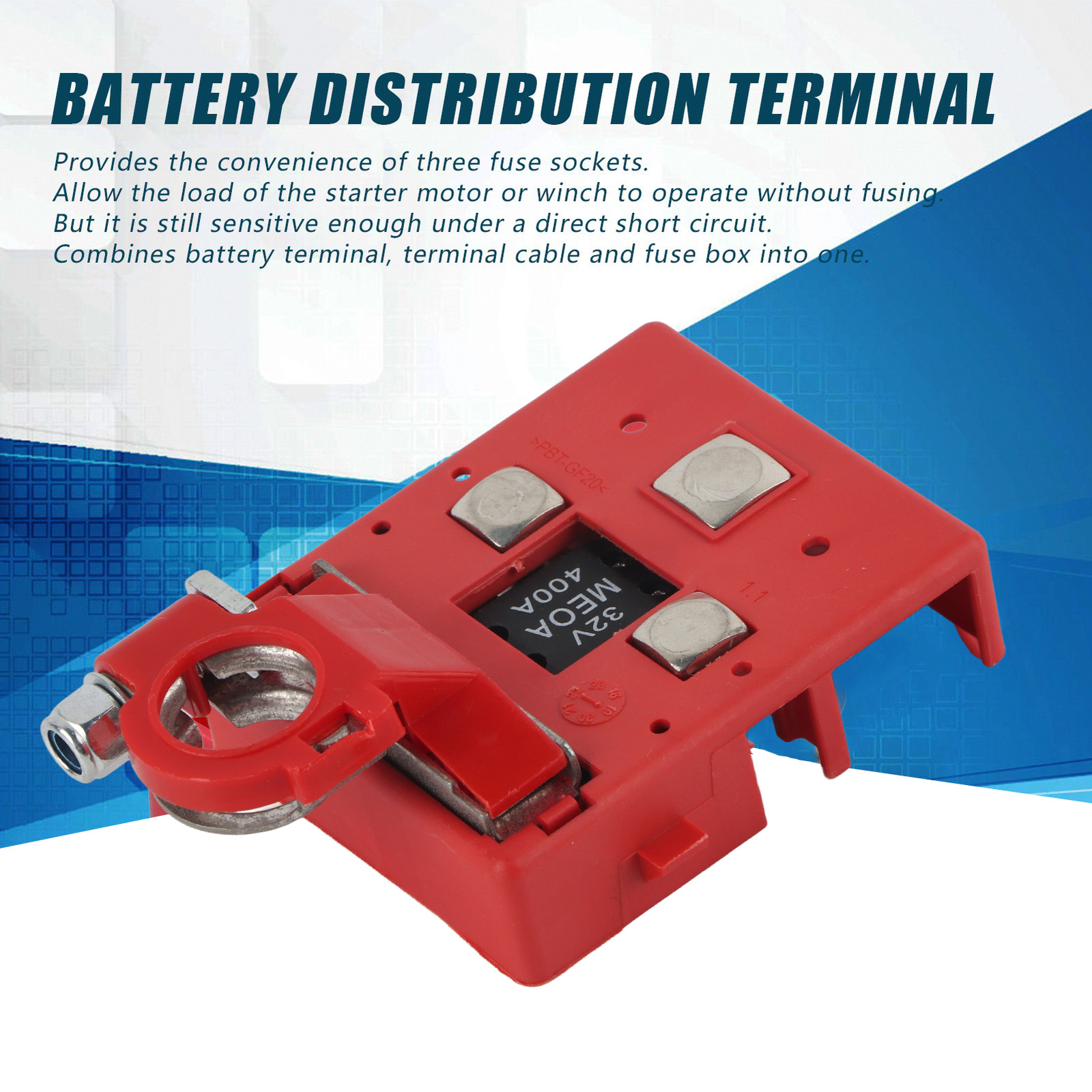 Battery Distribution Terminal Fused Connector Post 32V 400A For Car Caravan