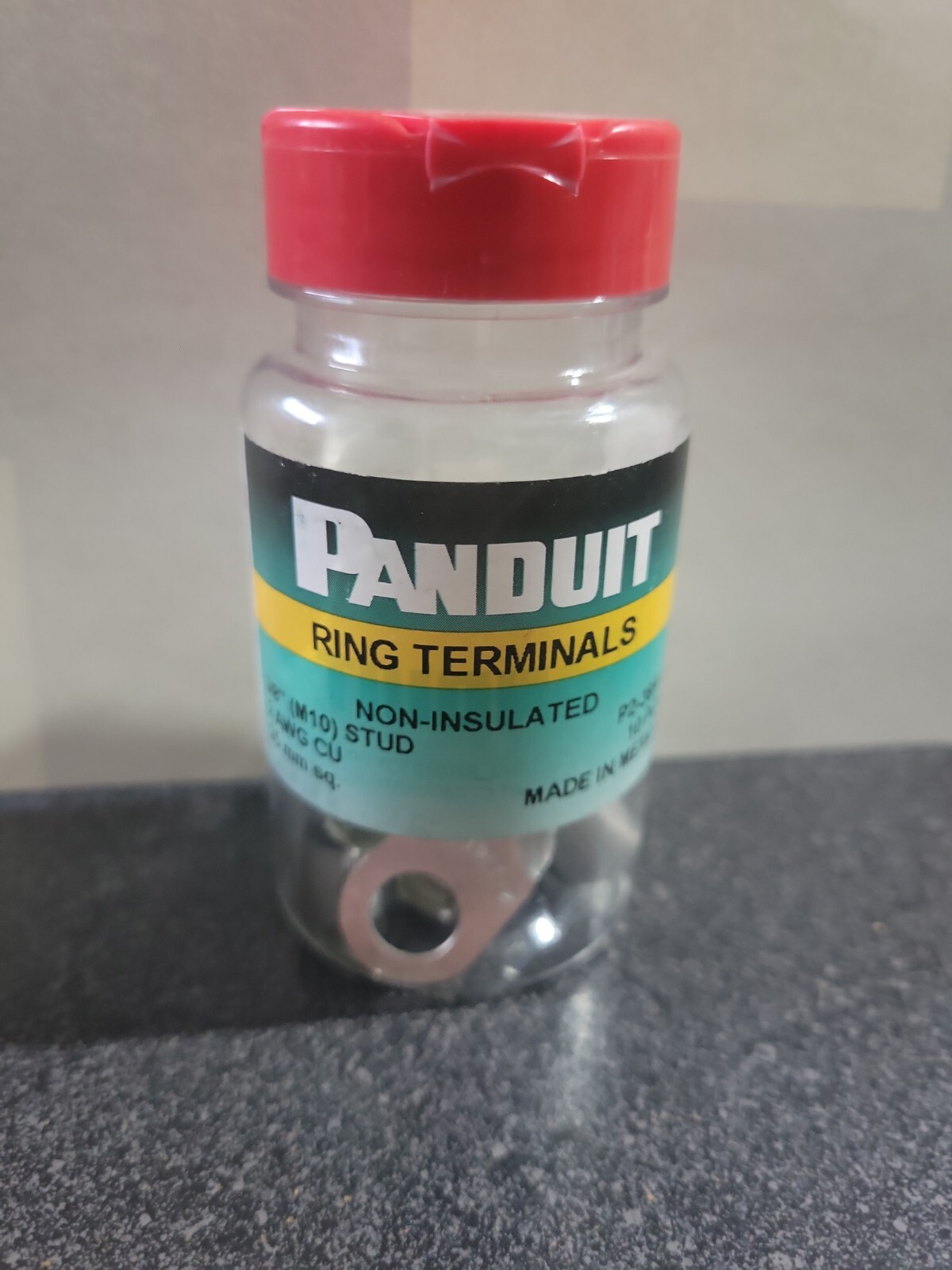 (10) 2 AWG 3/8″ Stud Non-Insulated Tubular Ring Terminal