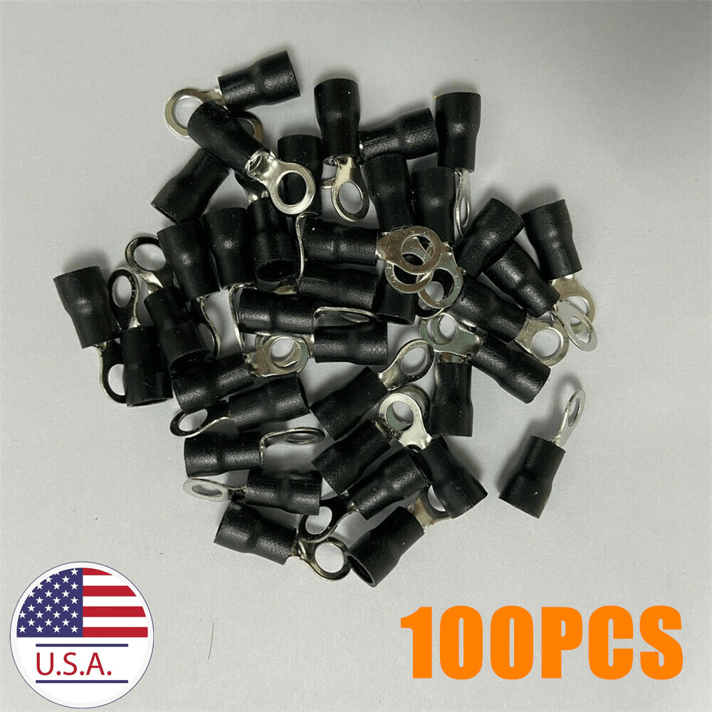 100pcs RV3.5-5 Pre-insulated Crimp Terminals Ring Spade Wire Connectors 14-12AWG