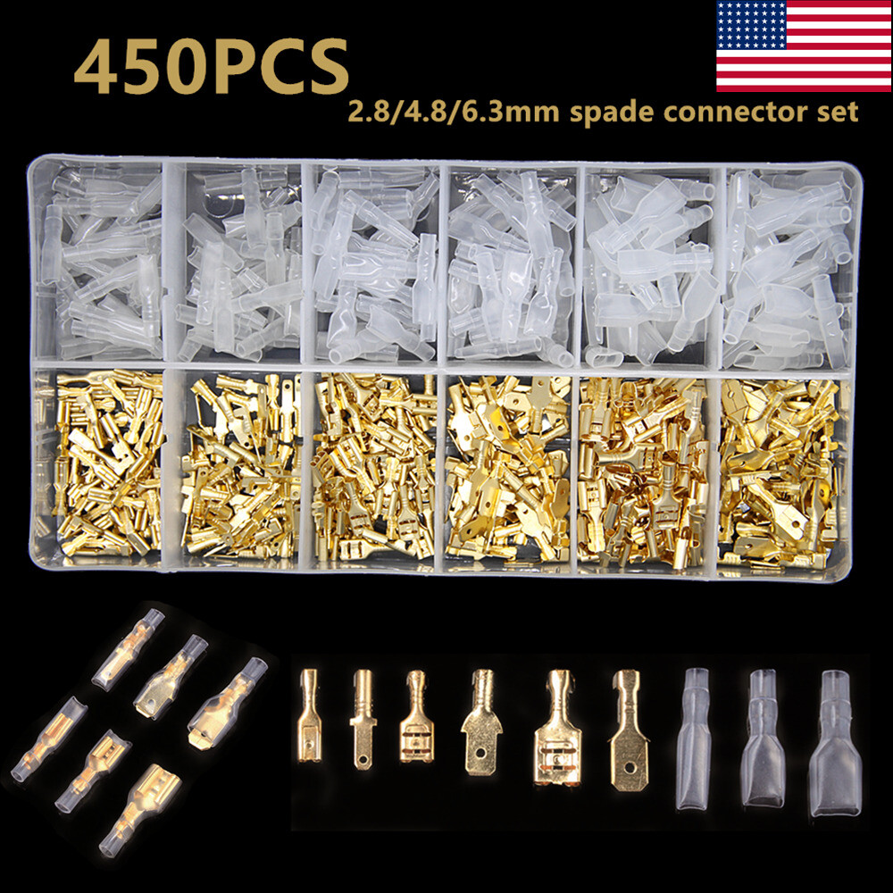 Assortment Terminals Set Electrical Wire Crimp Connectors Male Female Spade