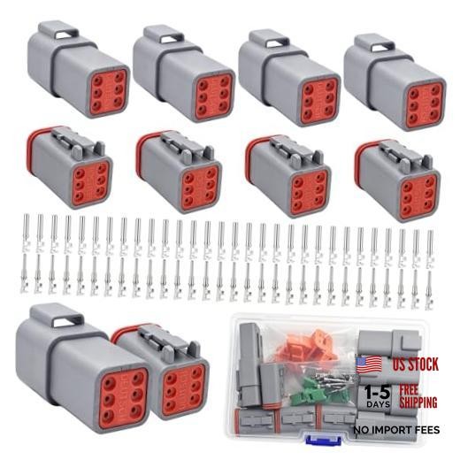 DT6 Pin Deutsch Connector Kit Waterproof Automotive Wire Connectors Gray |