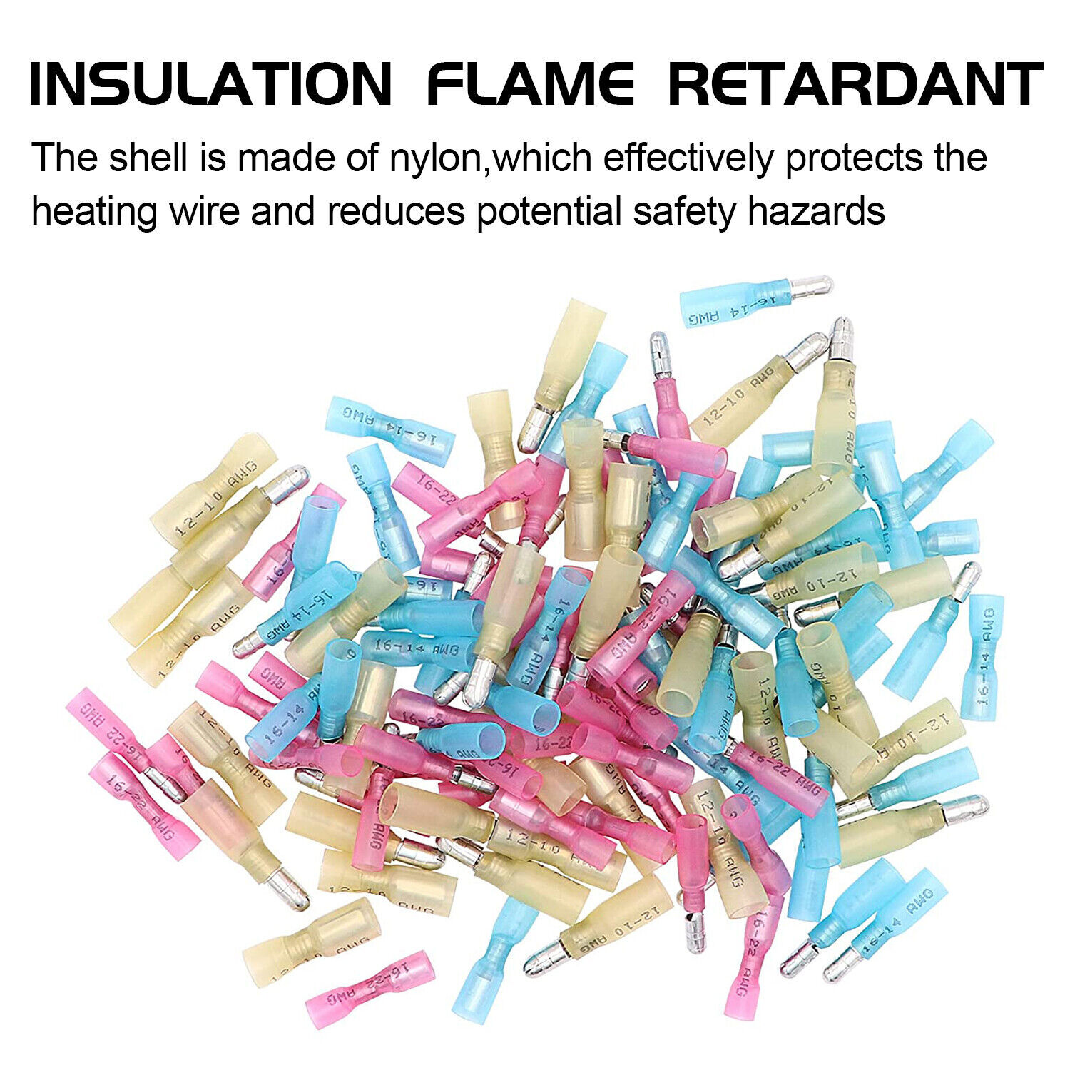 100-200X Heat Shrink Bullet Wire Connectors 22-10AWG Male Female Crimp Terminals
