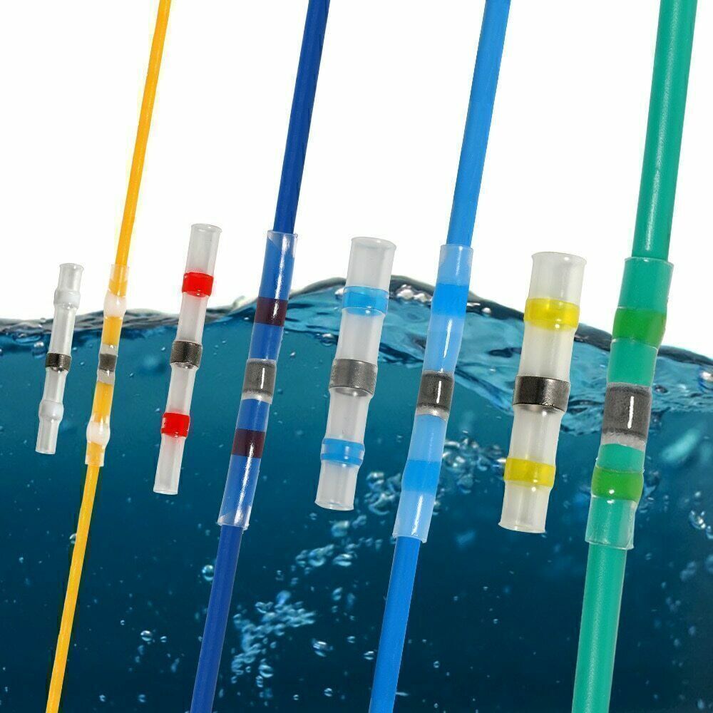 50PCS 22-10AWG Solder Seal Sleeve Heat Shrink Butt Wire Connectors Terminals