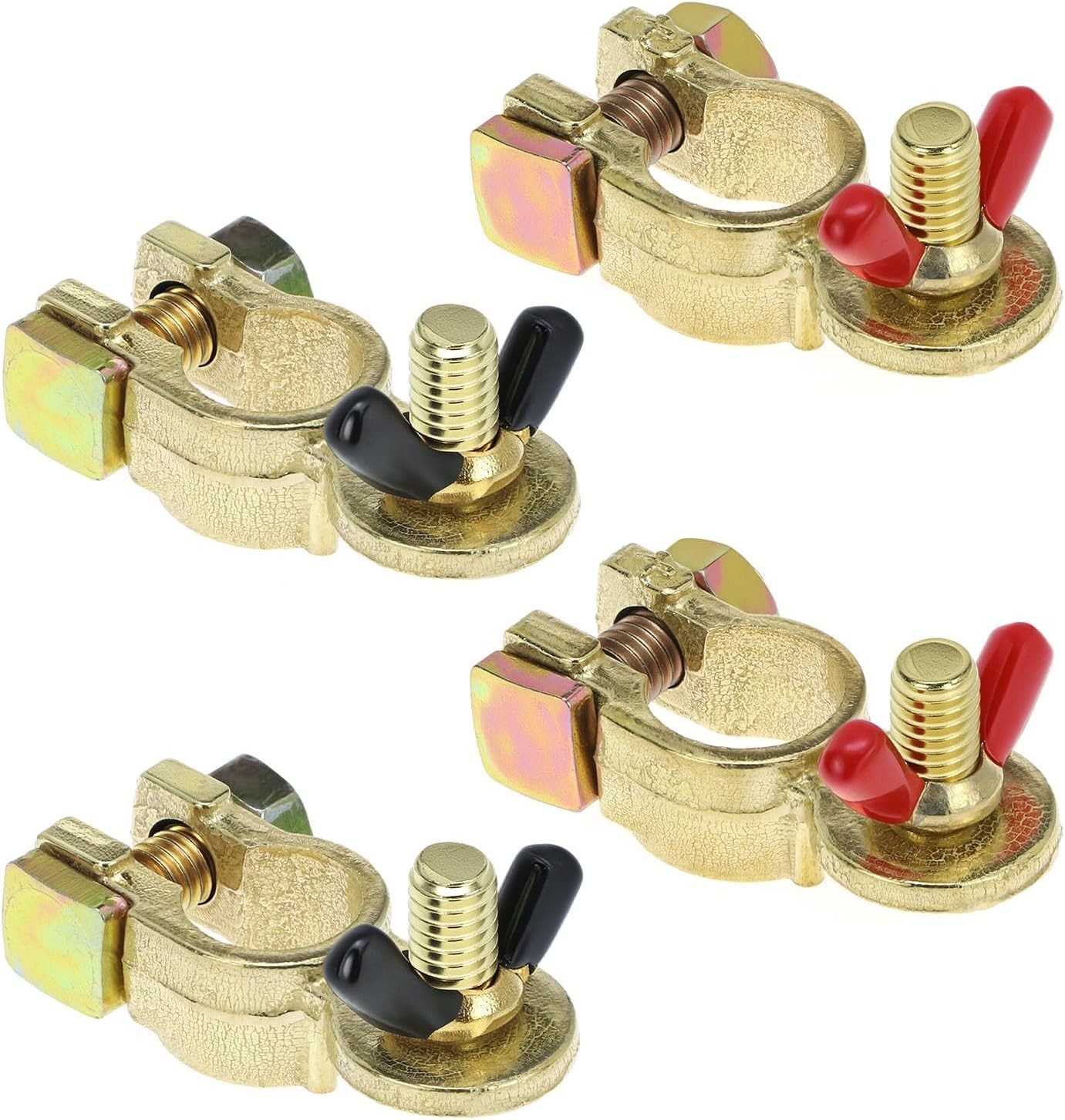 Brass Marine Grade Battery Terminal Top Post, 2 Pairs Battery Terminal Connector