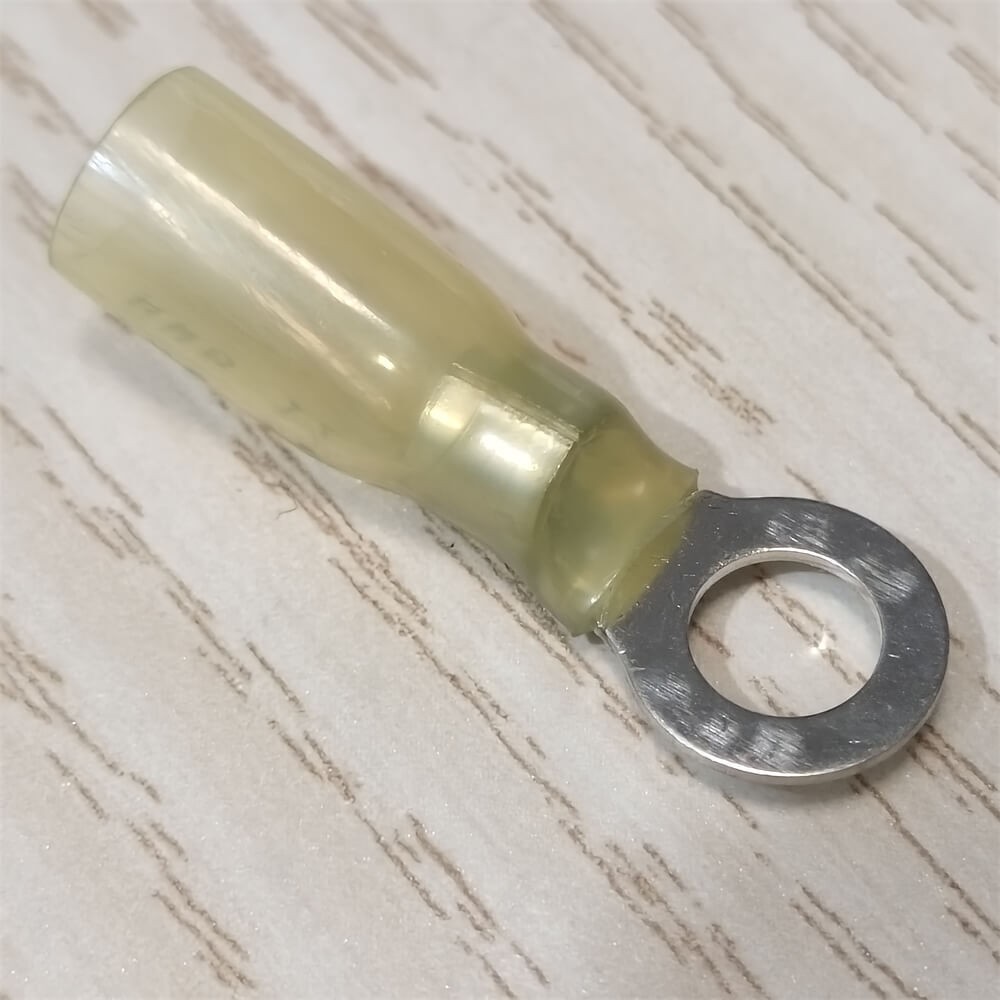 10-150pcs Heat Shrink Ring 1/4″ Stud Terminals Crimp 12-10AWG Wire Connectors