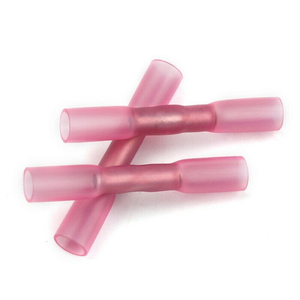 1000Pcs Heat Shrink Wire Connectors Red 22-16AWG Butt Seal Terminals Waterproof