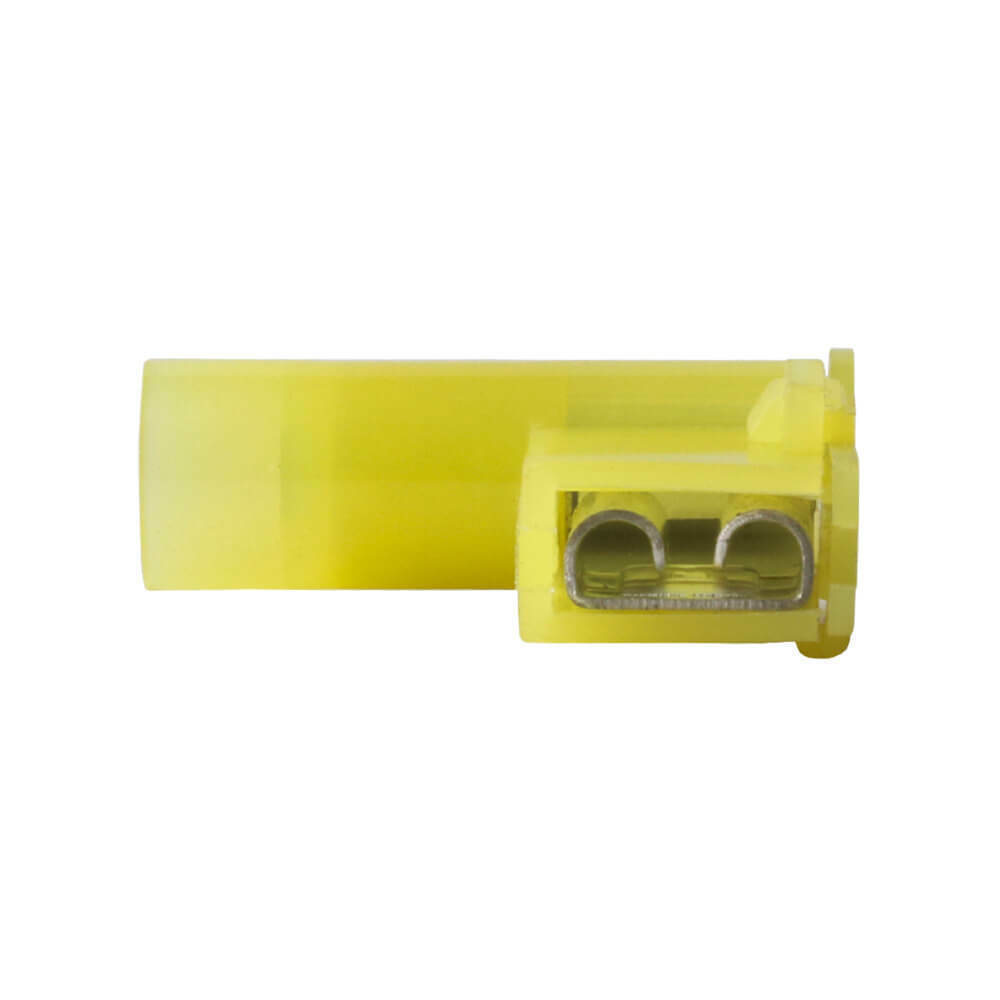25PCS Yellow Nylon Flag Spade Terminals Right Angle 12-10AWG Crimp Connectors