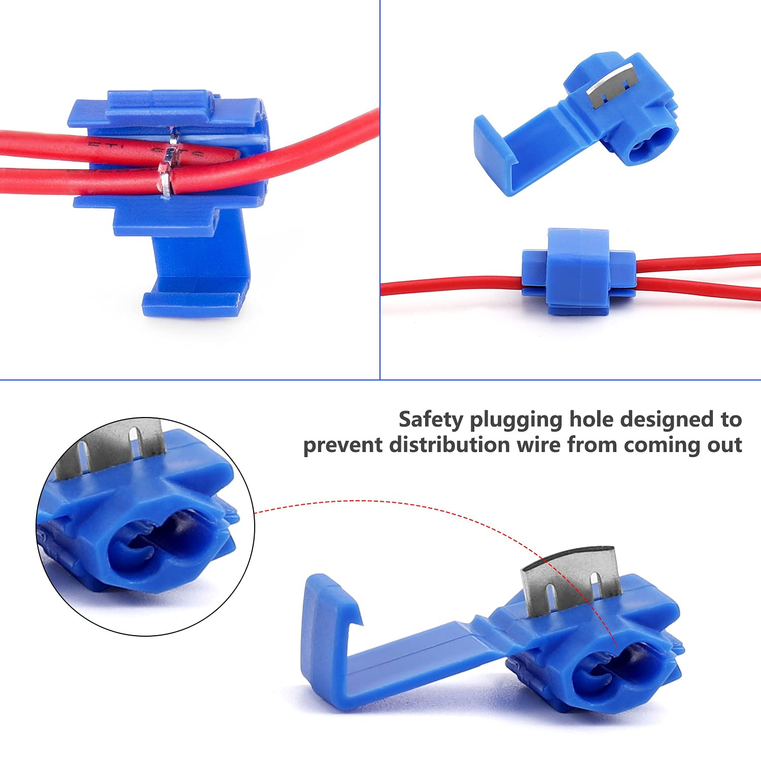 150 Pcs Quick Splice Wire Connectors, Solderless Snap Electrical Connector, Blue