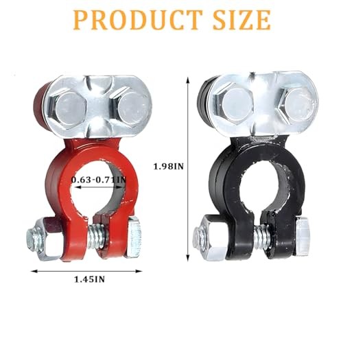 2PCS Car Battery Terminal Connector, Aluminum Alloy Positive Negative 1Pair
