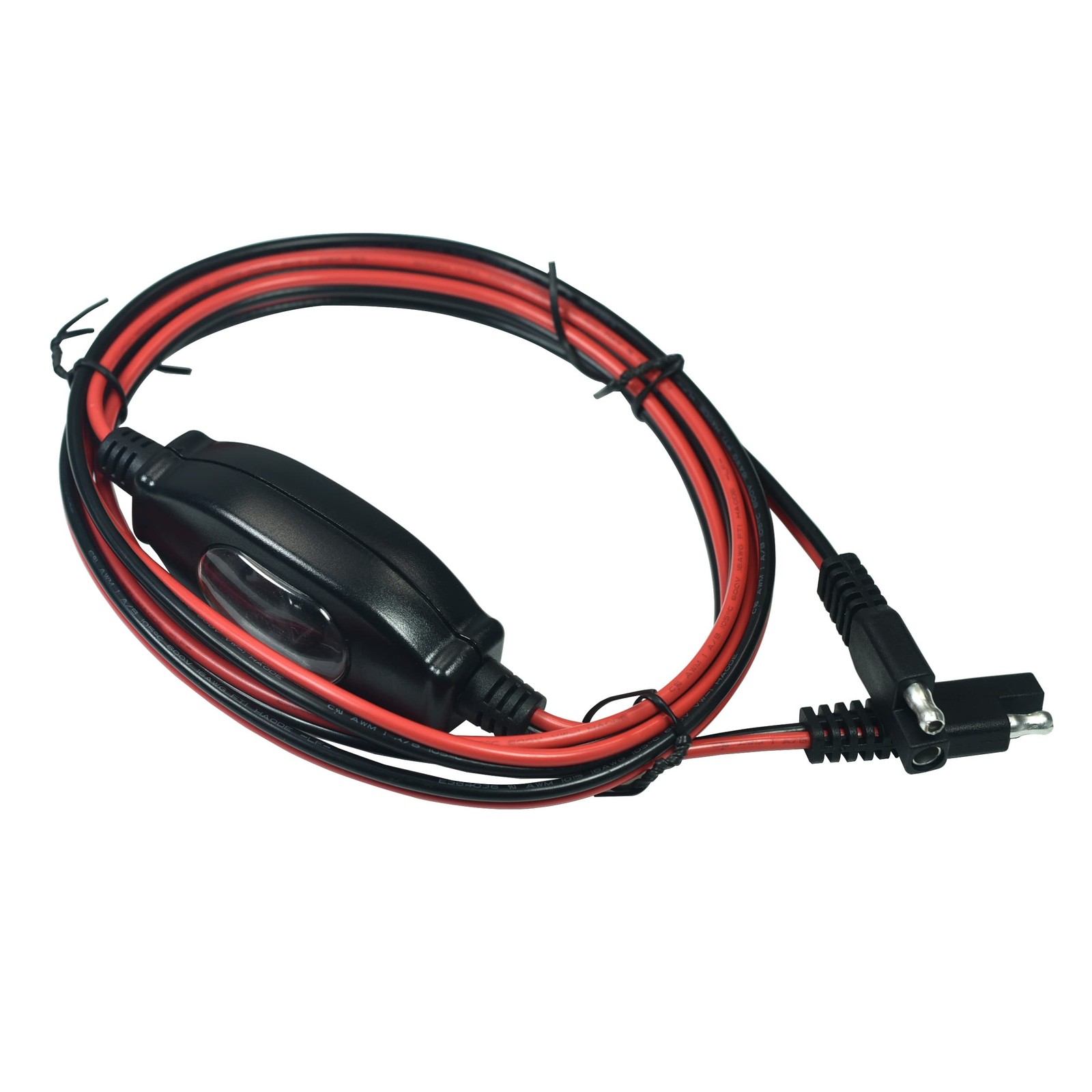 6.6FT 12V SAE To SAE Quick Release Adapter 16AWG Harness On/Off Switch