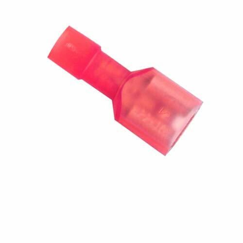 Female Disconnect Nylon See-Thru Fully Insulated .250″ 22-18 AWG (Red) – 50PK