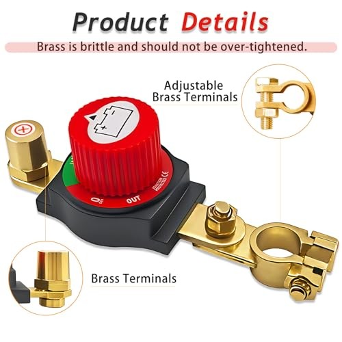2025 New Top Post Battery Disconnect Switch,12-48V Car Battery Kill Black