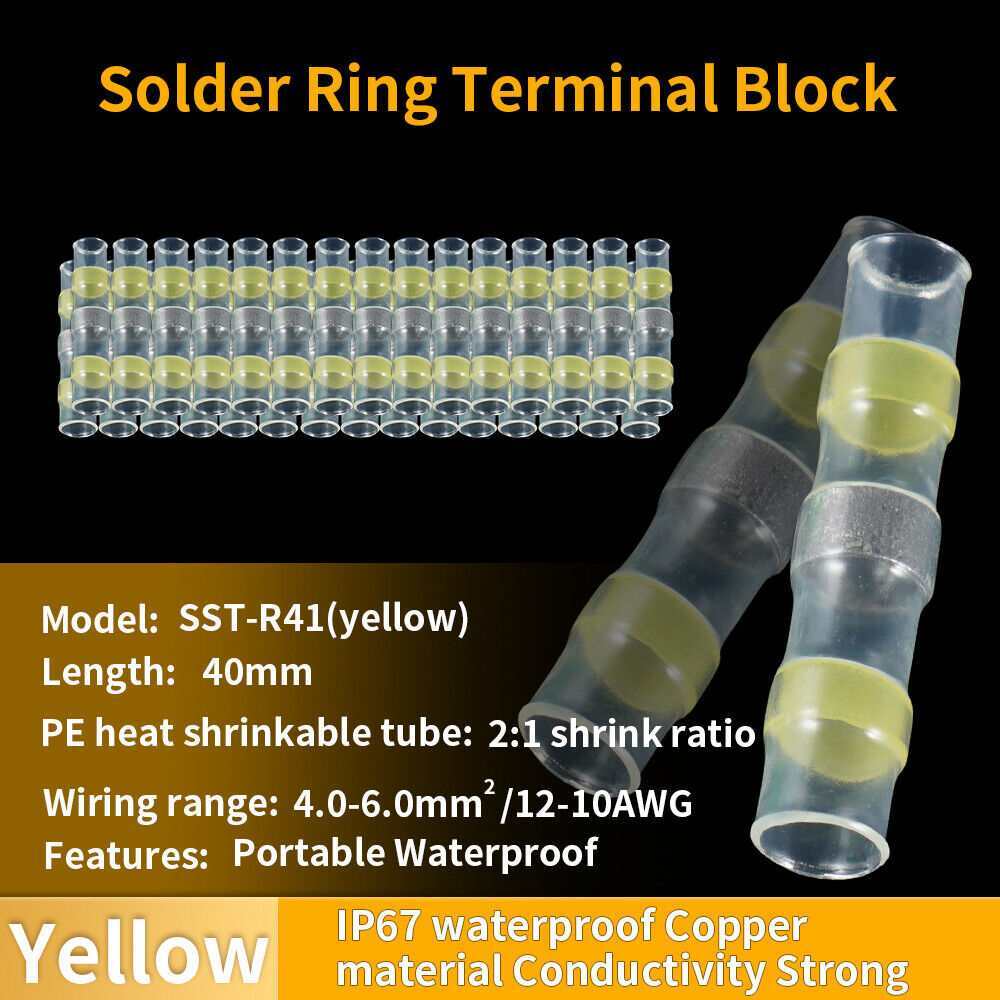 340PCS Waterproof Heat Shrink Solder Seal Sleeve Butt Terminals Wire Connectors