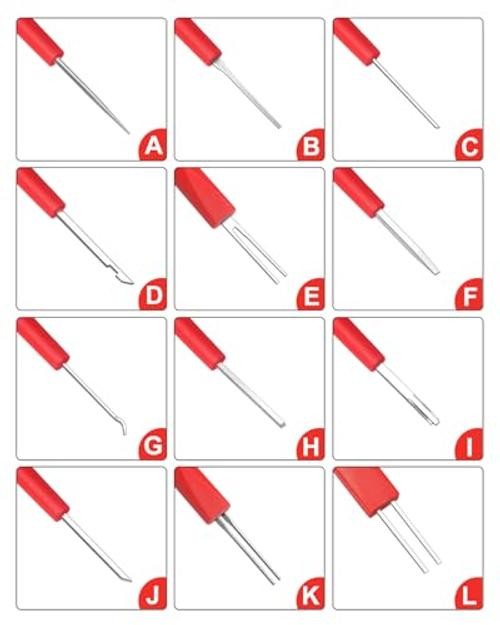 Terminal Removal Tool Kit, 26 Pcs Depinning Tool Pin Removal Tool Kit, Red