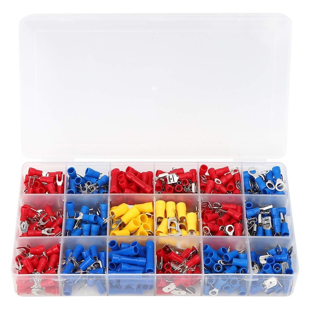 1200PCS Assorted Insulated Electrical Wire Terminals Crimp Connectors Spade Kit
