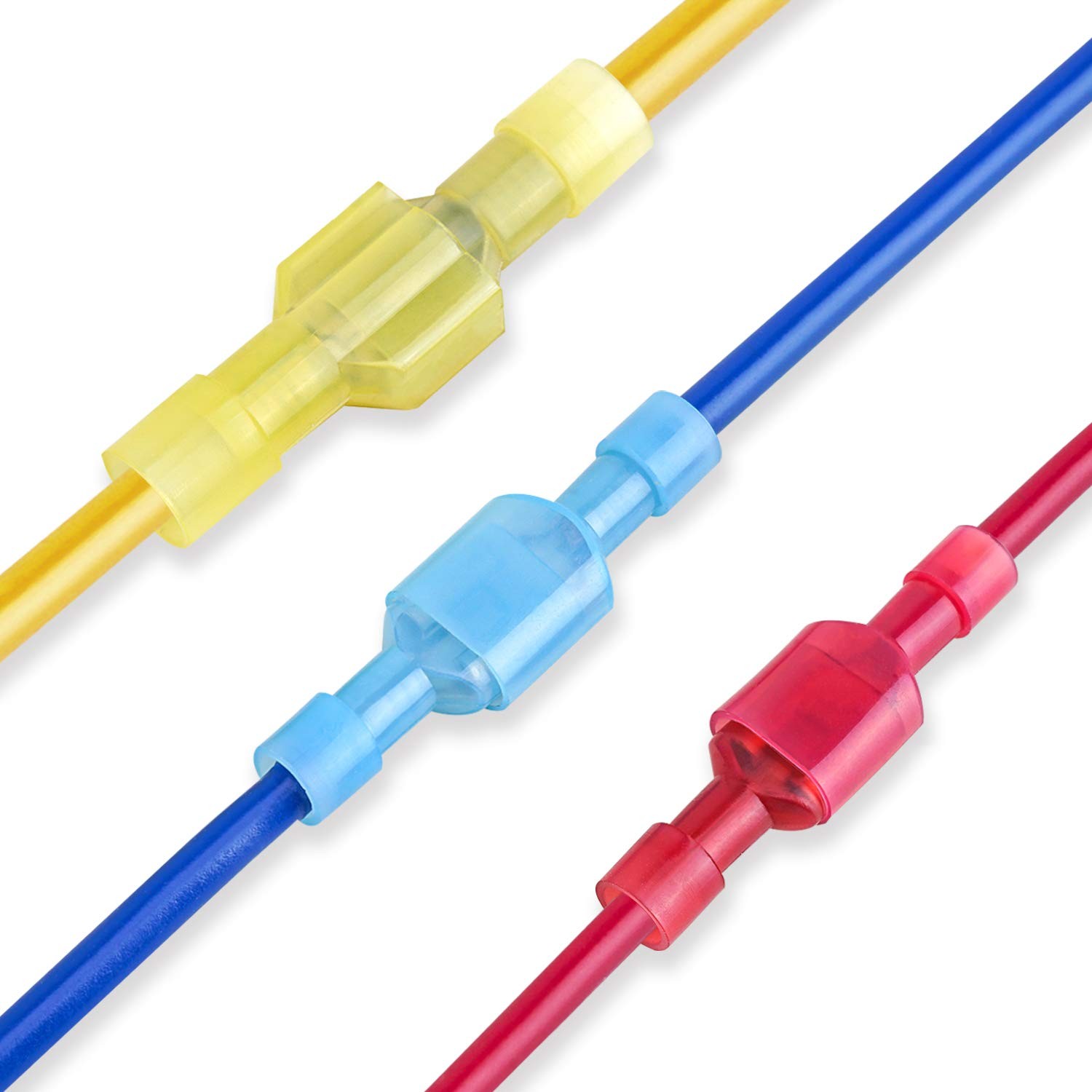 TICONN 100 Pcs Nylon Spade Quick Disconnect 100 Pcs, red, blue, yellow