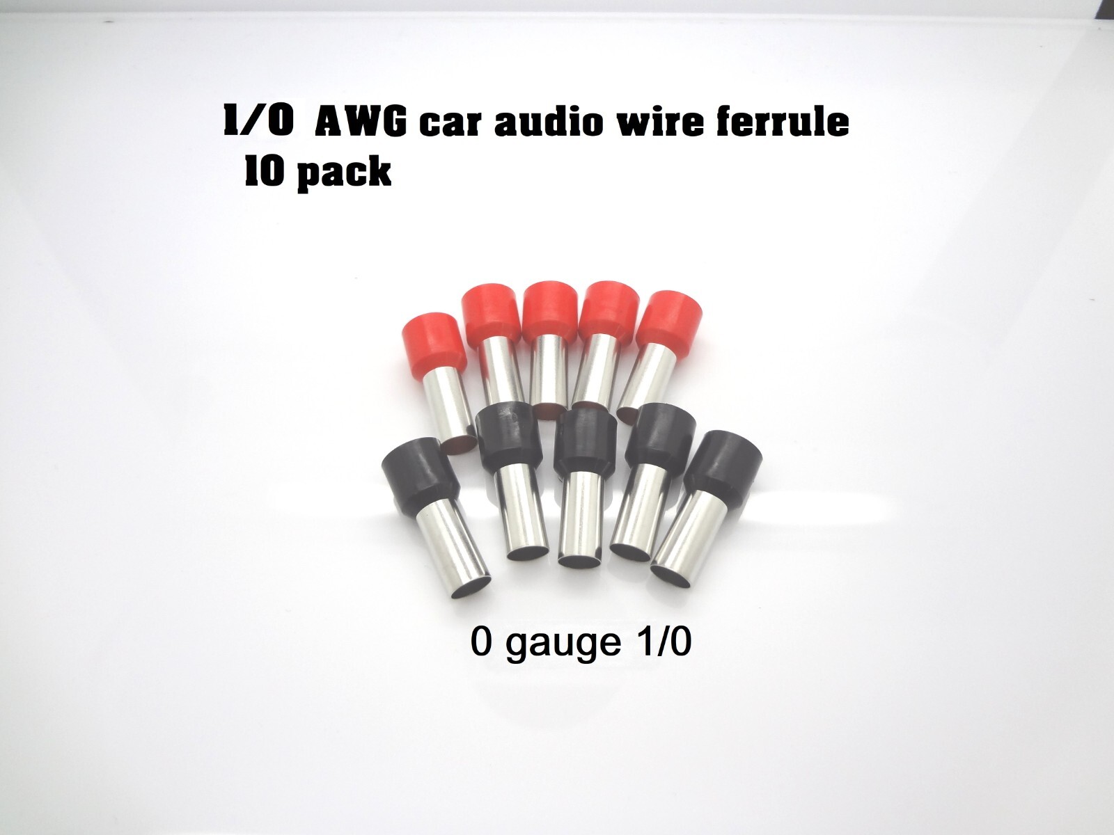 red & black 1/0 Gauge Wire Ferrule car audio Amp Amplifier Power Ground 0 AWG